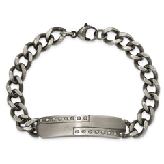 Chisel Stainless Steel Matte Finish Gun Metal IP-plated 9 inch ID Bracelet