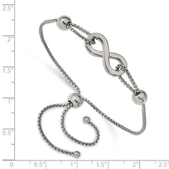 Chisel Stainless Steel Polished Infinity Symbol Adjustable Bracelet - Up to 9.5