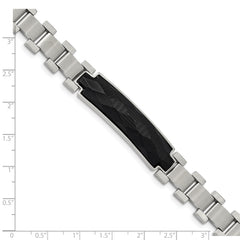Chisel Stainless Steel Brushed and Polished with Solid Carbon Fiber Inlay 8.25 inch Bracelet