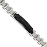 Chisel Stainless Steel Brushed and Polished with Solid Carbon Fiber Inlay 8.25 inch Bracelet