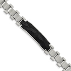 Chisel Stainless Steel Brushed and Polished with Solid Carbon Fiber Inlay 8.25 inch Bracelet