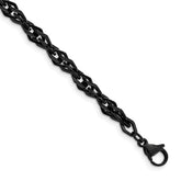 Chisel Stainless Steel Polished Black IP-plated 9 inch Bracelet