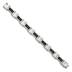 Stainless Steel Polished Black IP-plated 8.5in Bracelet