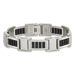 Stainless Steel Polished Black IP-plated 8.5in Bracelet