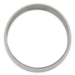 Stainless Steel Brushed and Polished Hammered Bangle