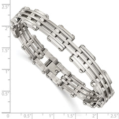 Chisel Stainless Steel Polished 7.75 inch Link Bracelet