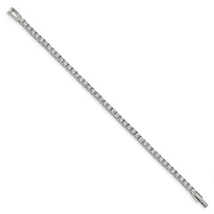 Chisel Stainless Steel Polished CZ 7.5 inch Tennis Bracelet