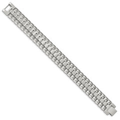 Chisel Stainless Steel Brushed and Polished 8.25 inch Heavy Link Bracelet