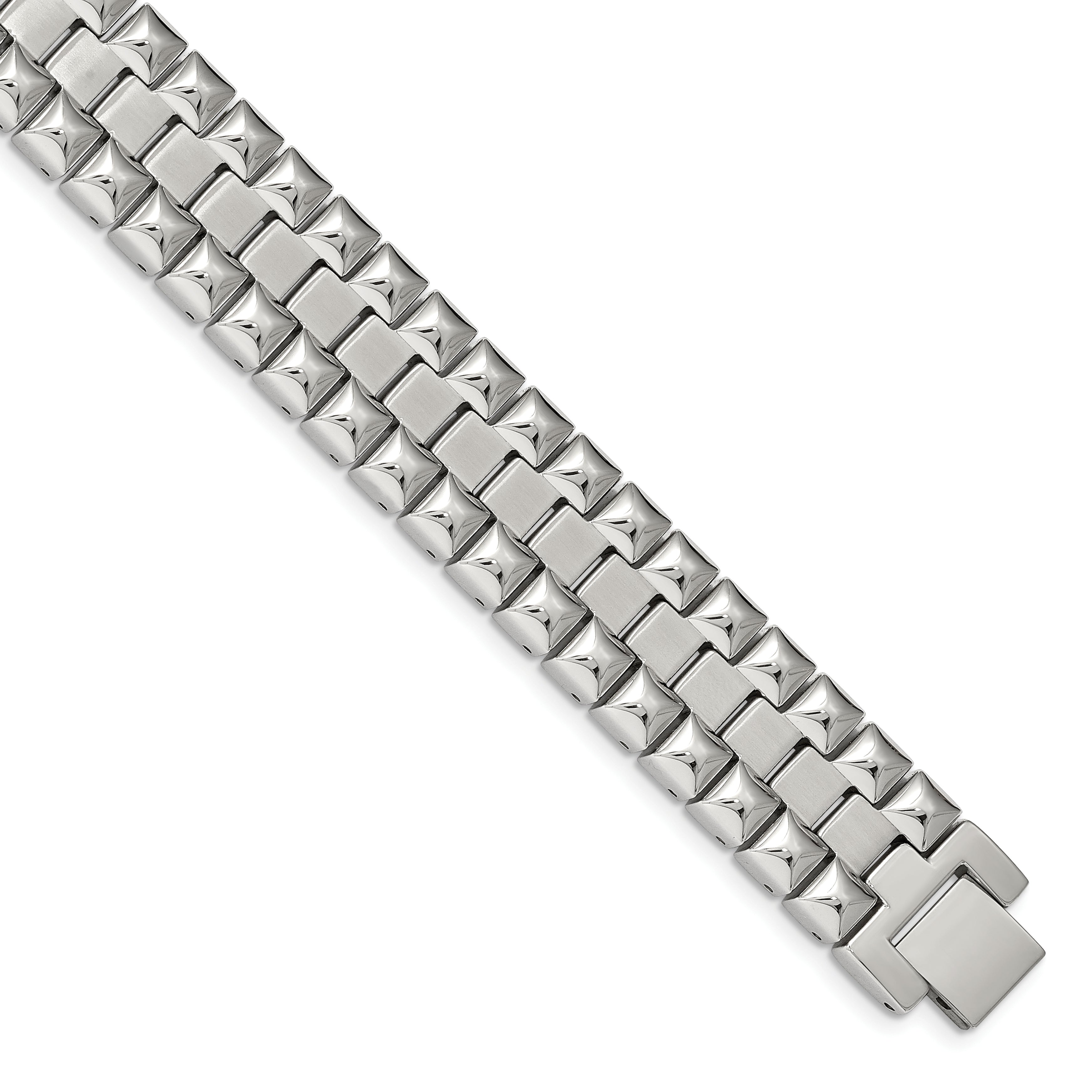 Chisel Stainless Steel Brushed and Polished 8.25 inch Heavy Link Bracelet