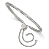 Chisel Stainless Steel Polished with CZ 2 Strand Adjustable Bracelet