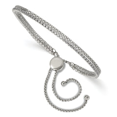 Chisel Stainless Steel Polished with CZ 2 Strand Adjustable Bracelet