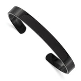 Chisel Stainless Steel Polished Black IP-plated 9mm Cuff Bangle