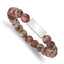 Chisel Stainless Steel Polished ID Plate 8.5mm Rhodochrosite Beaded Stretch Bracelet