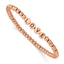 Chisel Stainless Steel Antiqued and Polished Rose IP-plated LOVE 4mm Stretch Bracelet
