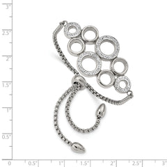 Chisel Stainless Steel Polished with Preciosa Crystal Circles Adjustable Bracelet - Up to 9