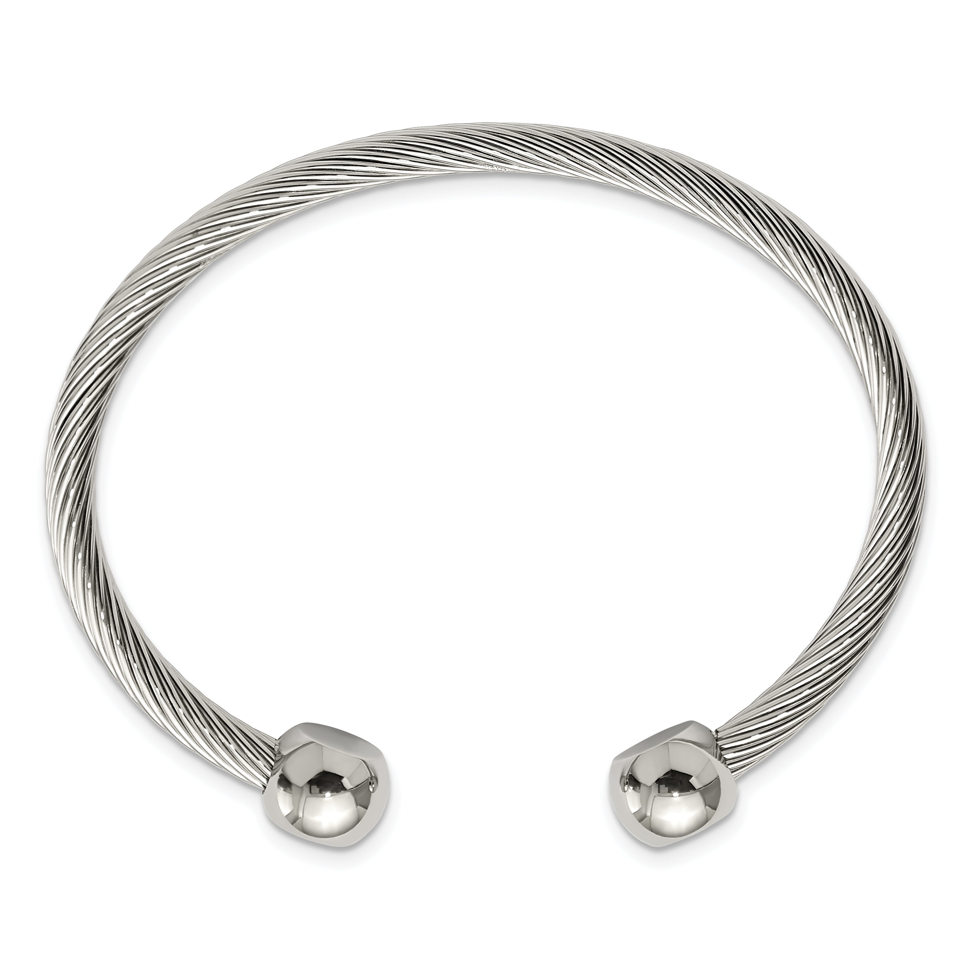 Chisel Stainless Steel Polished Cuff Bangle