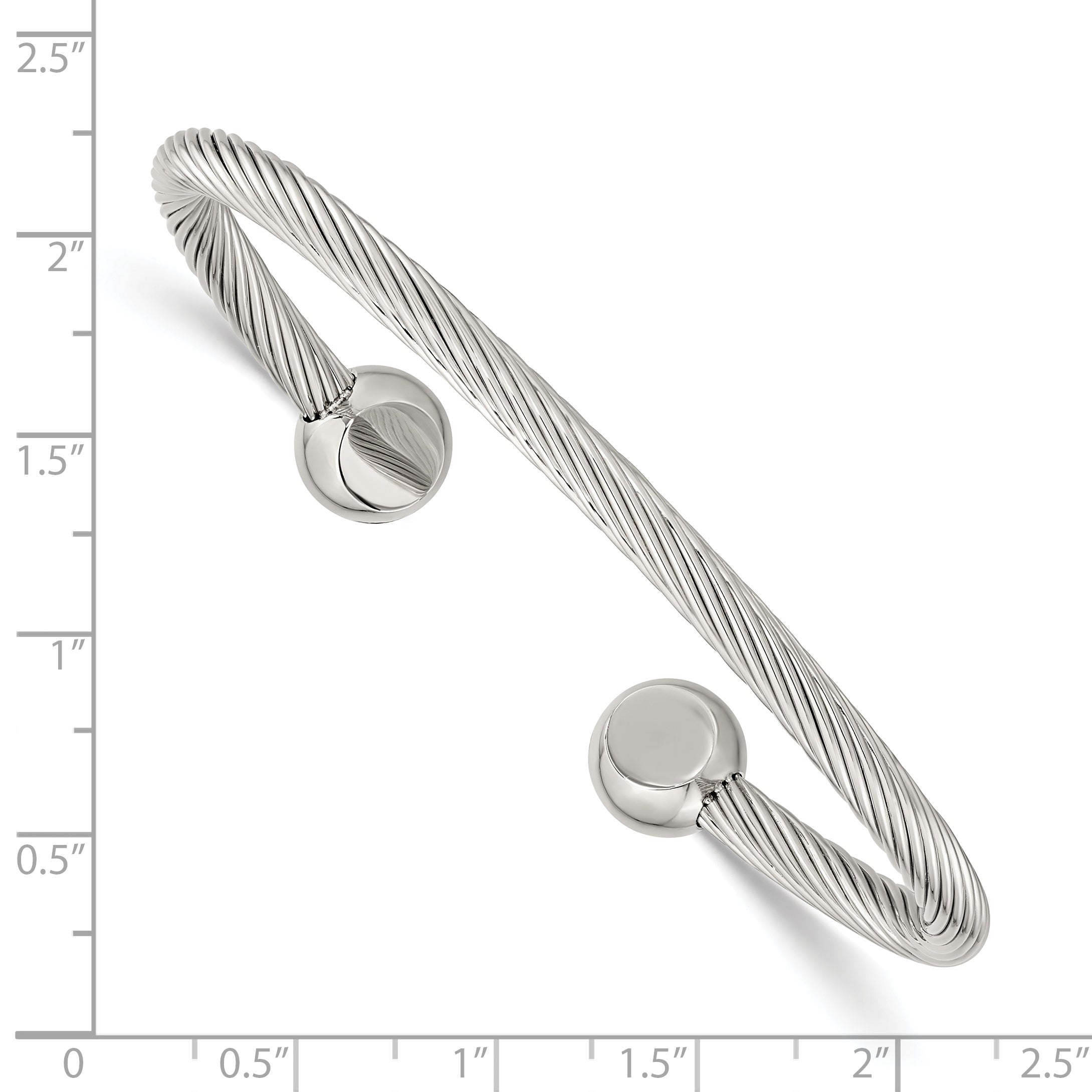 Chisel Stainless Steel Polished Cuff Bangle