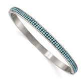 Stainless Steel Polished w/Preciosa Crystal 4.75mm Hinged Bangle