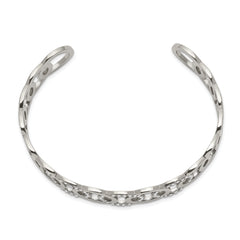 Chisel Stainless Steel Polished with Crystals from Swarovski 14.5mm Circles Cuff Bangle