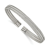 Chisel Stainless Steel Polished 6mm Mesh Wire Cuff Bangle
