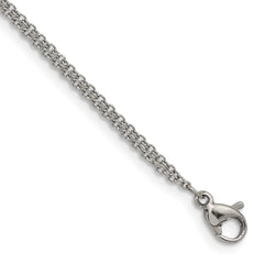Chisel Stainless Steel Polished CZ Sideways Cross 6.25 inch Bracelet with 2 inch Extension