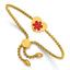 Chisel Stainless Steel Polished Yellow IP-plated with Red Enamel Heart Medical ID Adjustable Bracelet