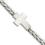 Chisel Stainless Steel Polished Cross 8 inch Link Bracelet