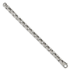 Chisel Stainless Steel Polished 8.5 inch Square Link Bracelet