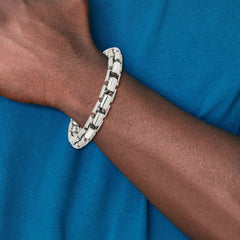 Chisel Stainless Steel Polished 8.5 inch Square Link Bracelet