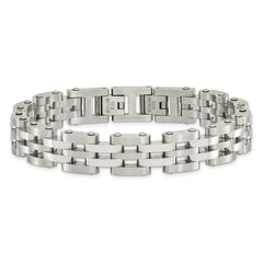 Chisel Stainless Steel Brushed and Polished 8.75 inch Link Bracelet
