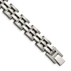 Chisel Stainless Steel Brushed and Polished 8.75 inch Link Bracelet