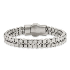 Chisel Stainless Steel Polished and Textured 8.75 inch Double Rolo Link Bracelet