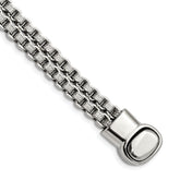 Chisel Stainless Steel Polished and Textured 8.75 inch Double Rolo Link Bracelet