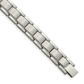 Chisel Stainless Steel Brushed and Polished 8.25 inch Link Bracelet