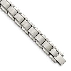 Chisel Stainless Steel Brushed and Polished 8.25 inch Link Bracelet