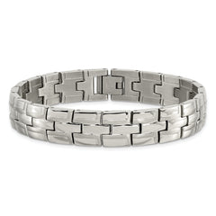 Chisel Stainless Steel Brushed and Polished 8.5 inch Link Bracelet