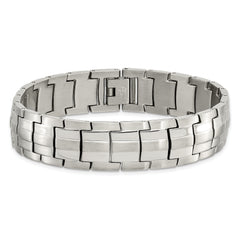 Chisel Stainless Steel Brushed and Polished 8.5 inch Link Bracelet