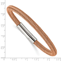 Chisel Stainless Steel Polished Rose Wire 8.5 inch Bracelet