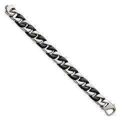 Chisel Stainless Steel Polished Black IP-plated 8.5 inch Curb Bracelet