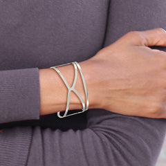 Chisel Stainless Steel Polished Cuff Bangle