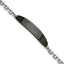 Chisel Stainless Steel Polished Cable Chain Black IP-plated 8 inch ID Bracelet