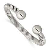 Chisel Stainless Steel Polished 7.3mm Cuff Bangle