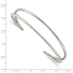 Chisel Stainless Steel Polished Cuff Bangle