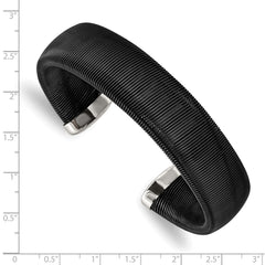 Chisel Stainless Steel Polished Black IP-plated Wire 18mm Cuff Bangle