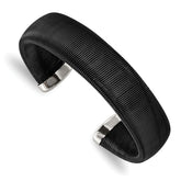 Chisel Stainless Steel Polished Black IP-plated Wire 18mm Cuff Bangle