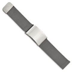 Chisel Stainless Steel Polished Mesh Adjustable ID Bracelet - Up to 9.25