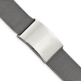 Chisel Stainless Steel Polished Mesh Adjustable ID Bracelet