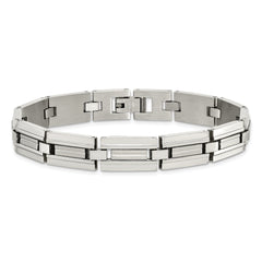 Chisel Stainless Steel Brushed and Polished 8.5 inch Link Bracelet