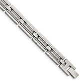 Chisel Stainless Steel Brushed and Polished 8.5 inch Link Bracelet