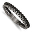 Chisel Stainless Steel Brushed Antique Bronze-plated Agate Beaded 8.5 inch Bracelet with .5 inch Extension